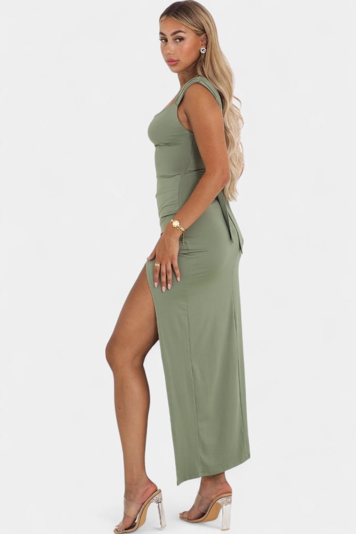 Viveka Dress with Bow on the Back and Elastic Comfort