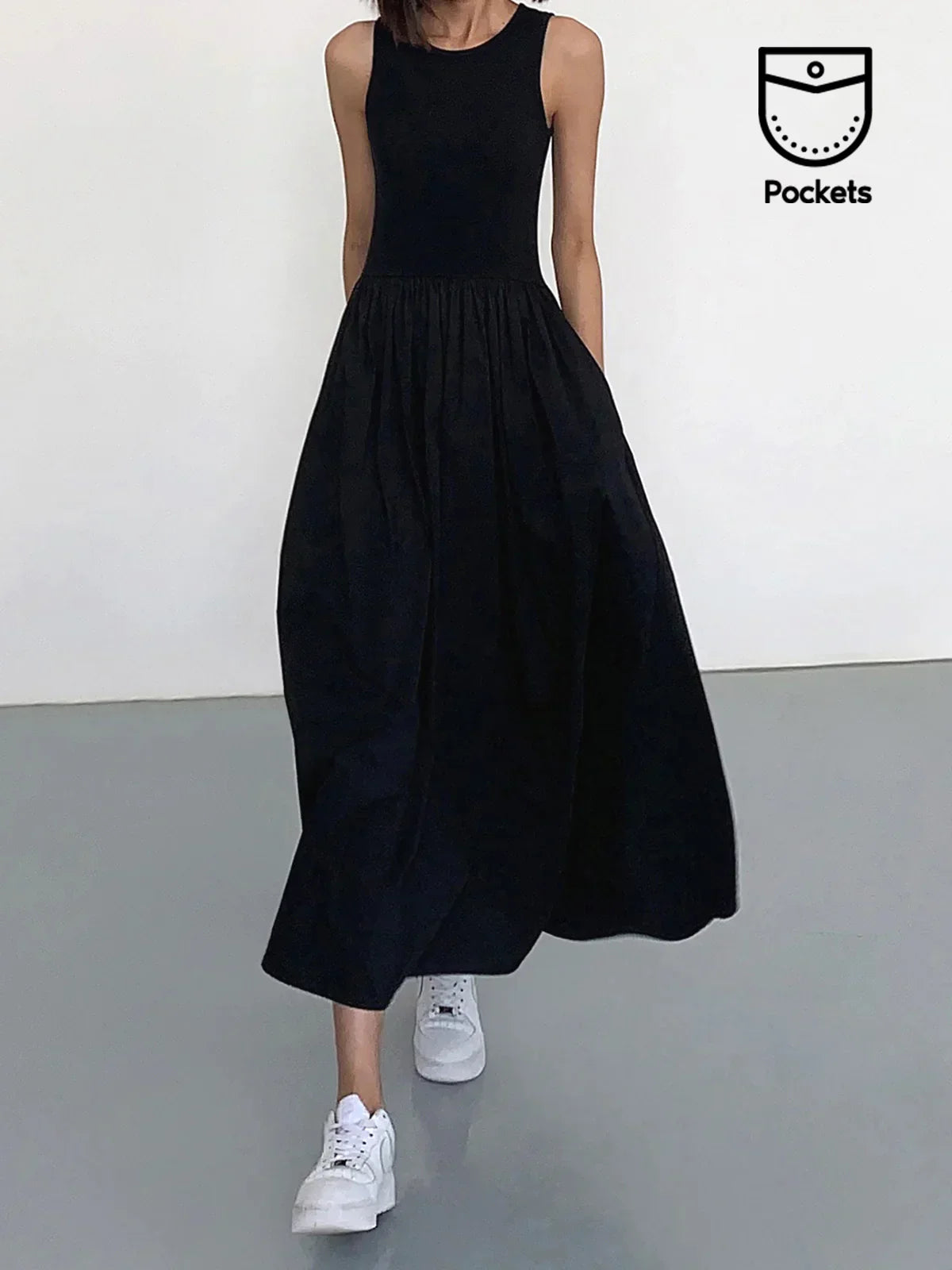 Viktoria® | Leisure Crew Neck Long Dress