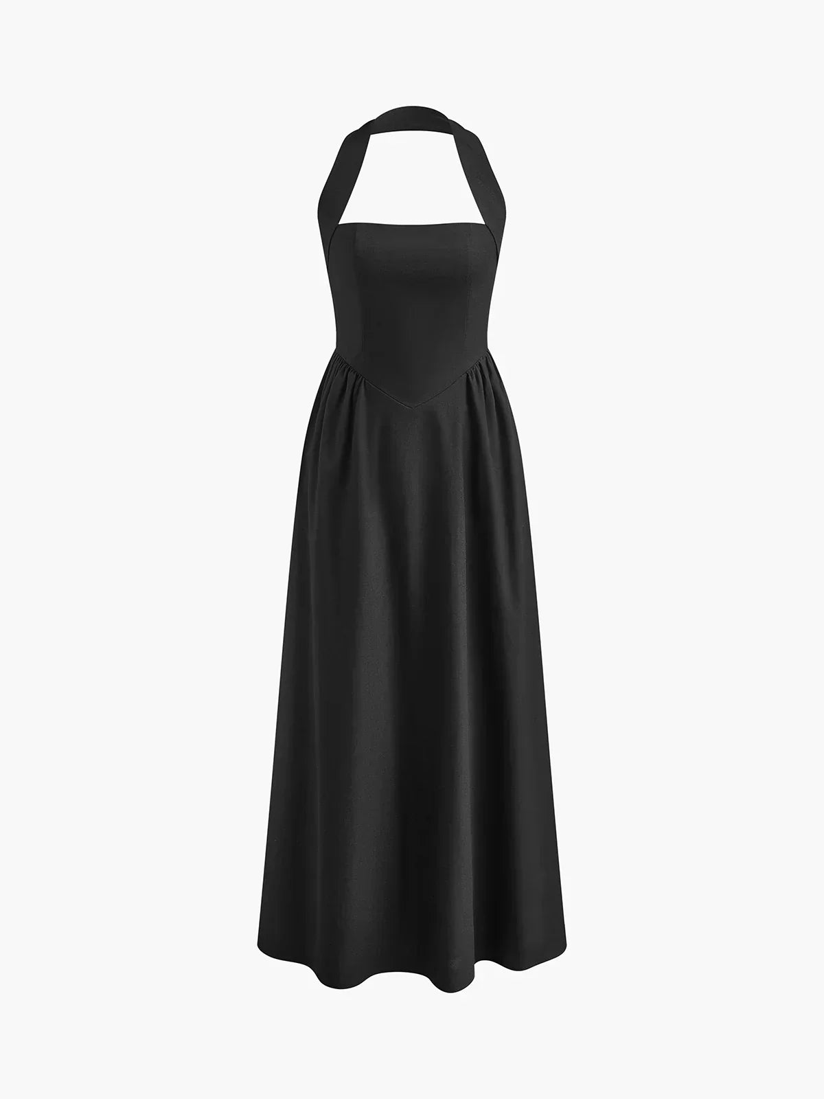 Ayşe® | Simple and Chic Halter A Line Long Dress