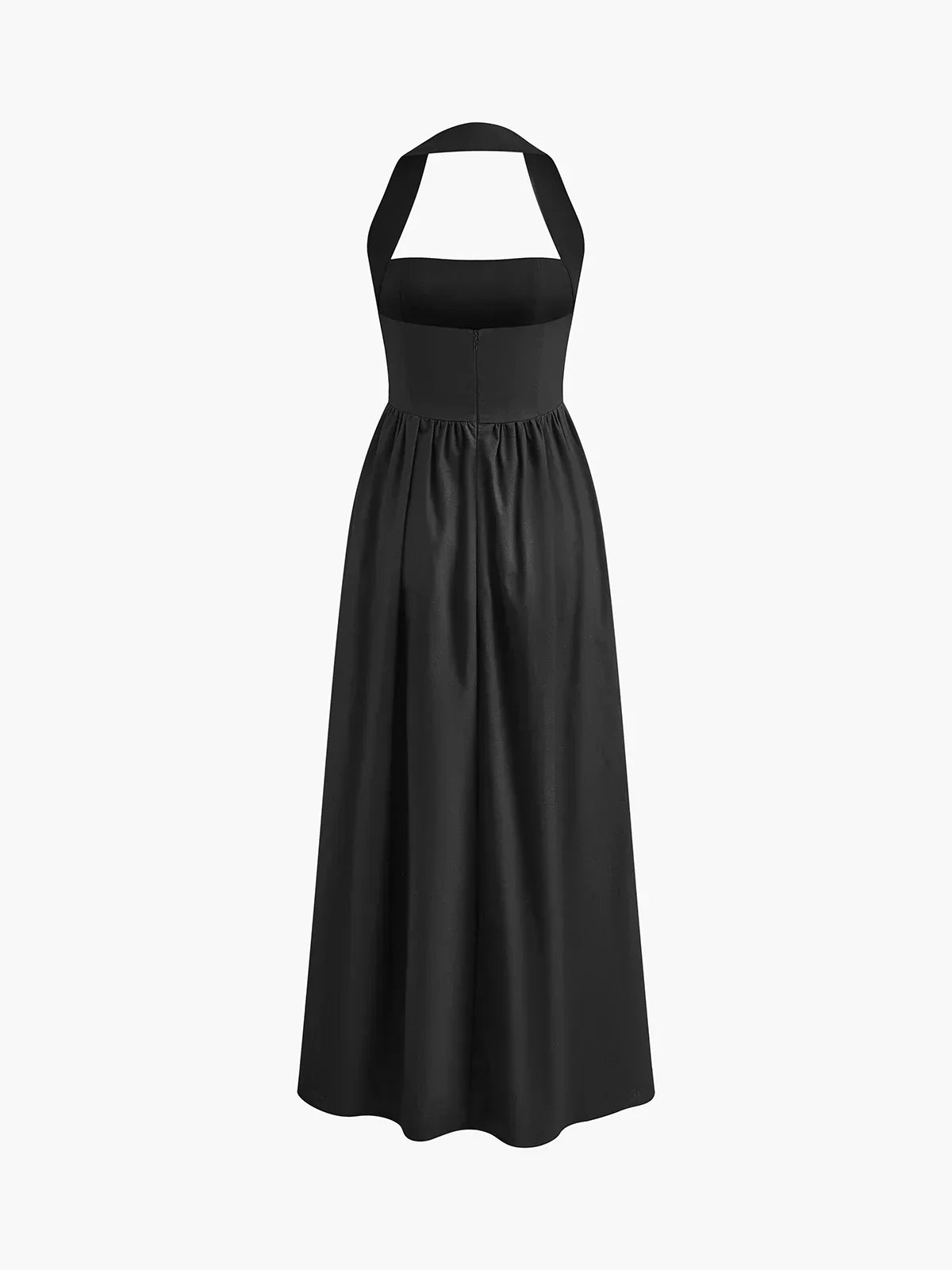Ayşe® | Simple and Chic Halter A Line Long Dress