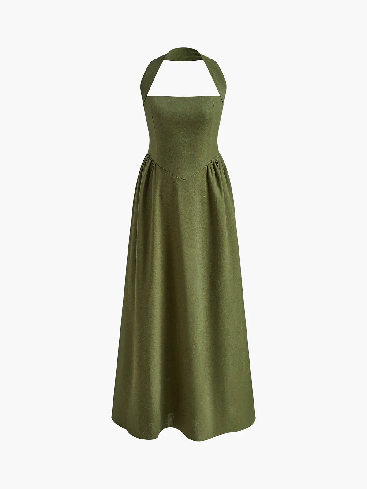 Ayşe® | Simple and Chic Halter A Line Long Dress