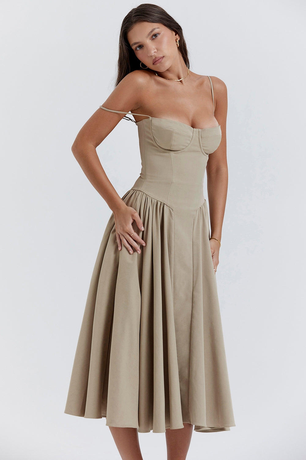 Marina | Midi Dress with Thin Straps