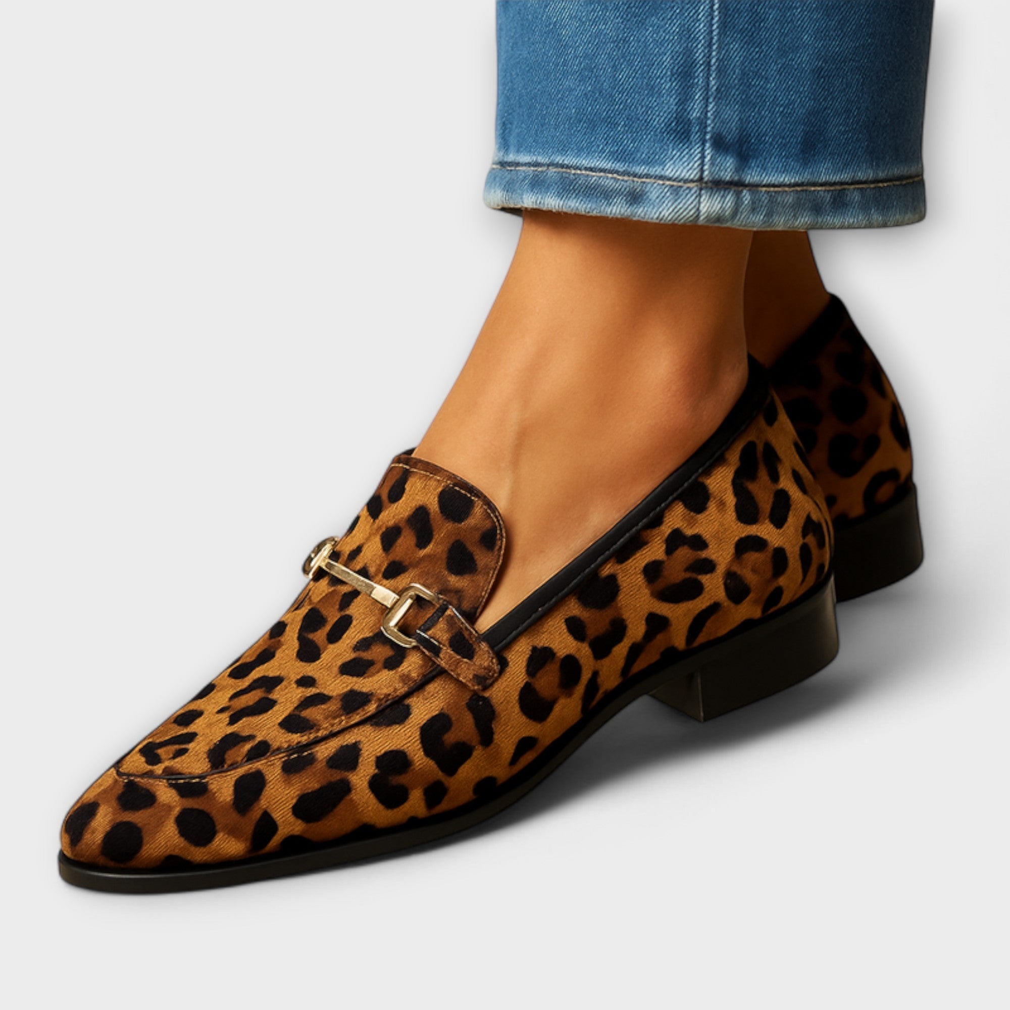 Rita Printed Moccasins with Decorative Buckle