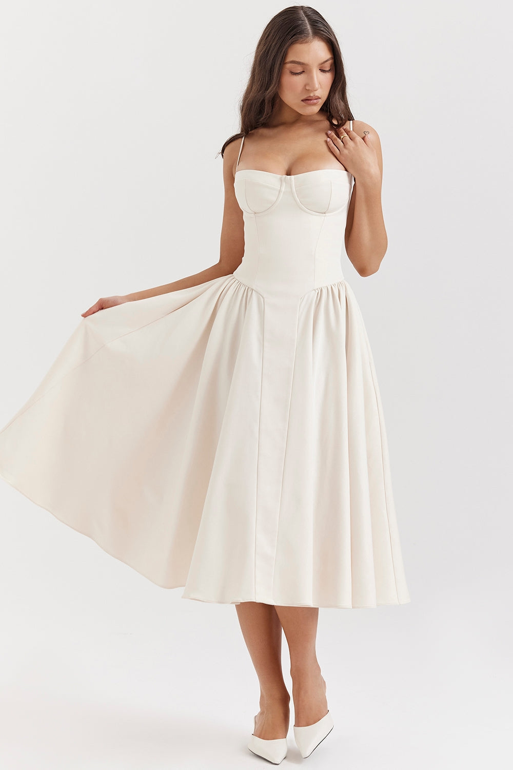 Marina | Midi Dress with Thin Straps