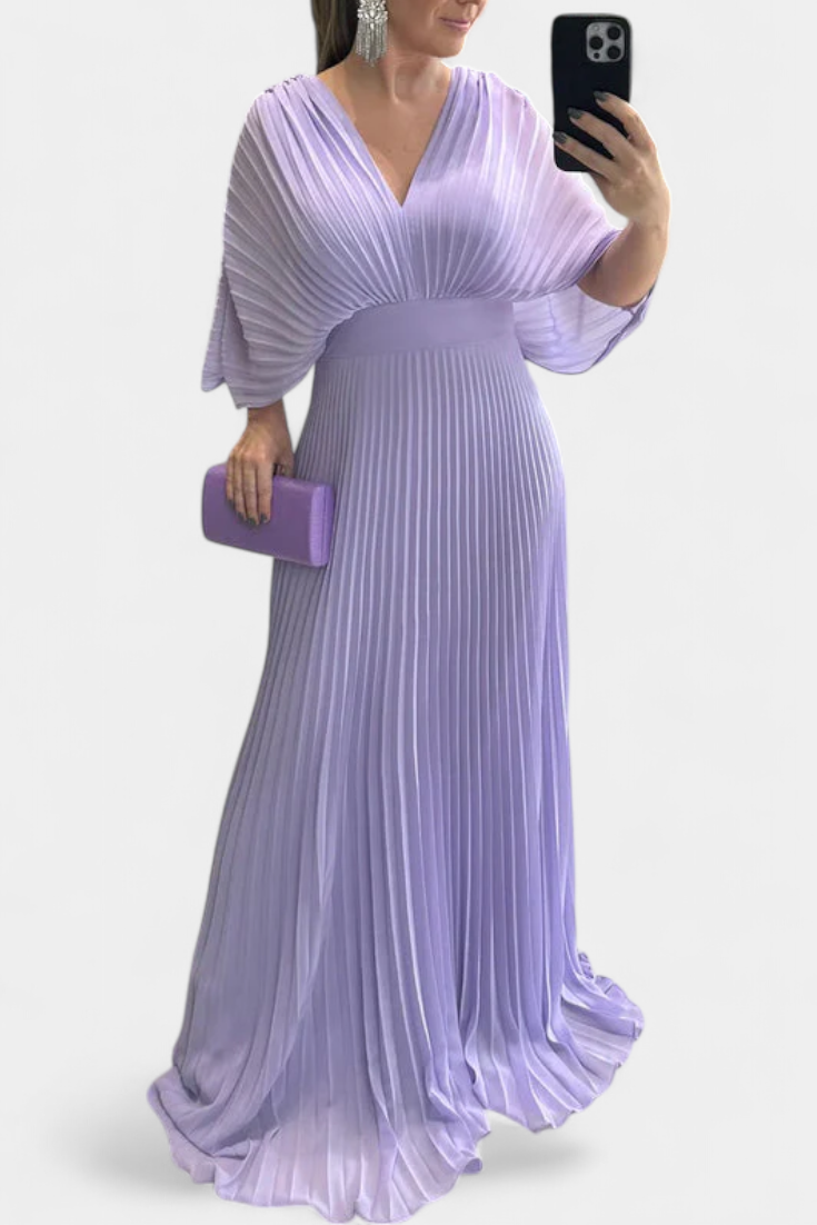 Odele Fluid Pleated Dress with Open Back