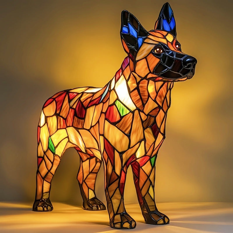 Bandit | Magical Colored Glass Dog Lamp