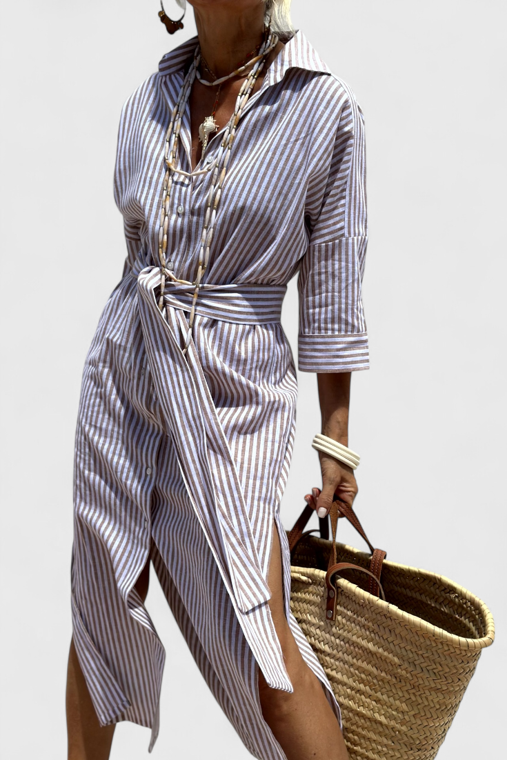 Sherlyn Timeless Striped Shirt Dress