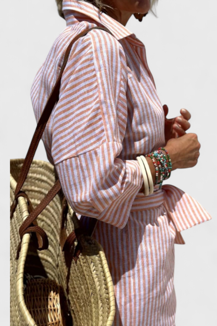 Sherlyn Timeless Striped Shirt Dress