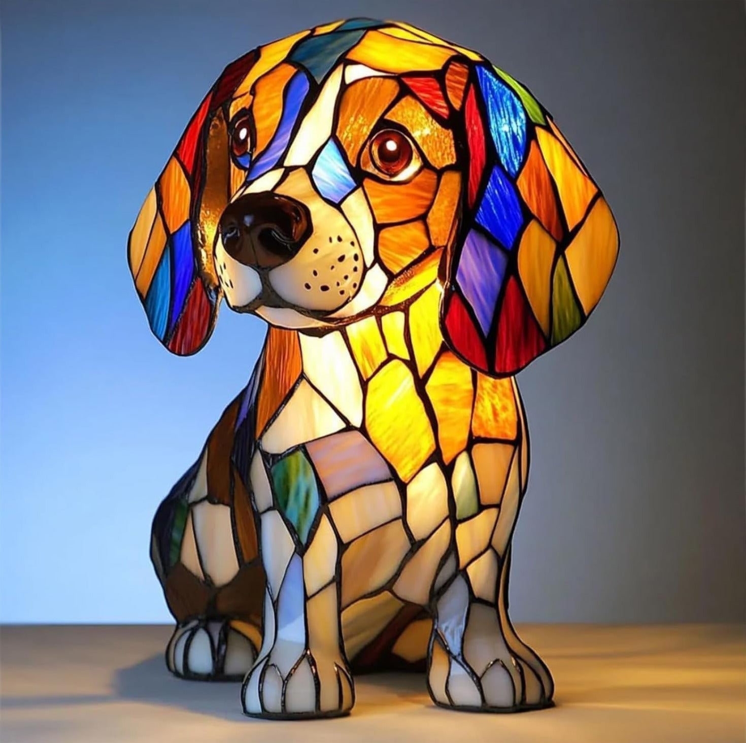Coco | Magical Colored Glass Dog Lamp