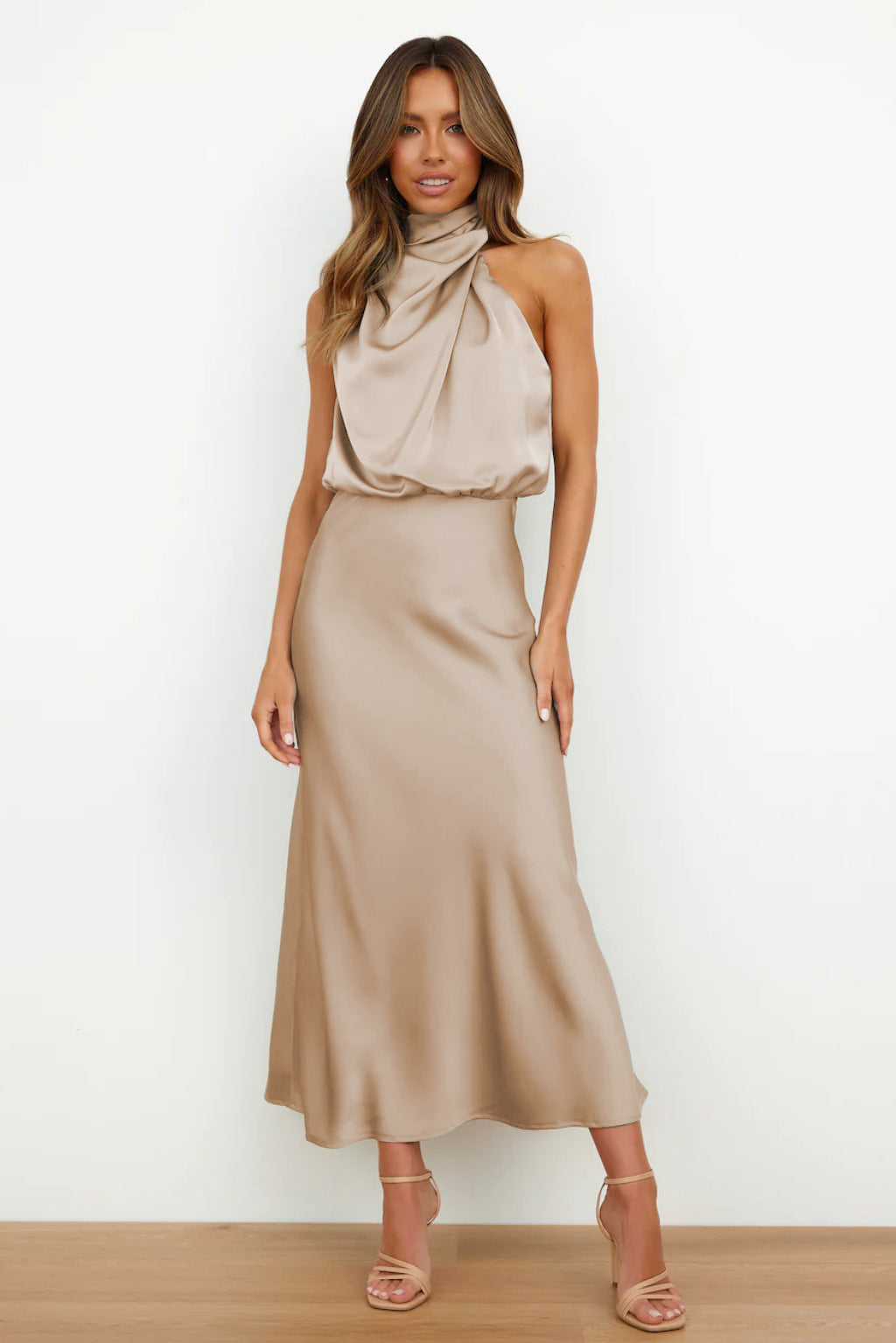 Sophia® | Carlina Satin Maxi Dress