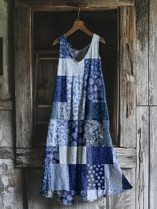 Vintage Patchwork Art Tank Dress