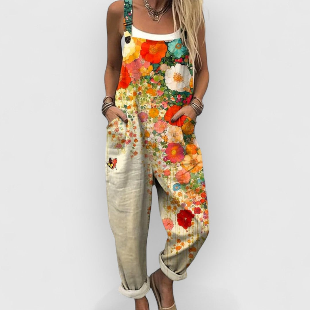 Mila | Vintage Floral Jumpsuit for Women