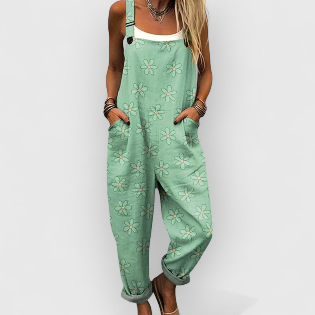 Maeva | Vintage Floral Wide-Leg Jumpsuit for Women