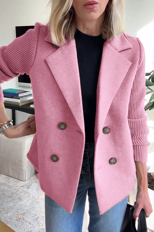 Amora | Elegant Blazer with Knit Sleeves