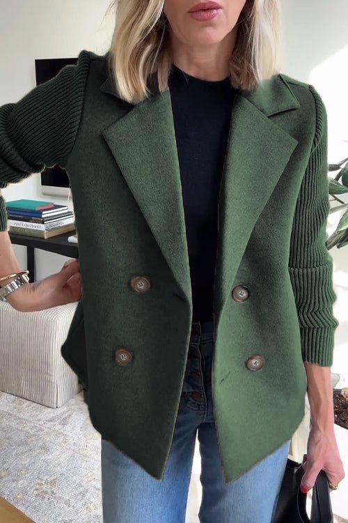 Amora | Elegant Blazer with Knit Sleeves