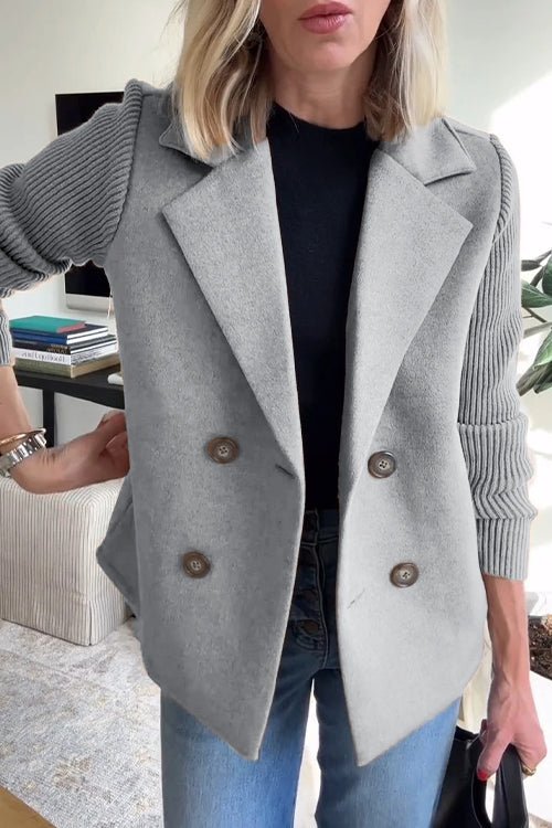 Amora | Elegant Blazer with Knit Sleeves