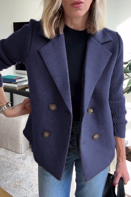 Amora | Elegant Blazer with Knit Sleeves
