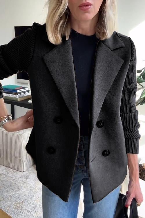 Amora | Elegant Blazer with Knit Sleeves