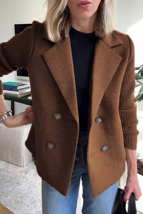 Amora | Elegant Blazer with Knit Sleeves