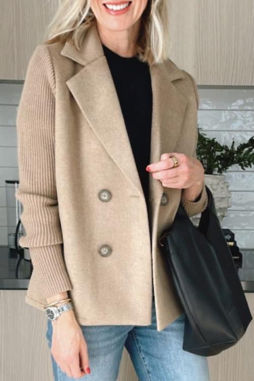 Amora | Elegant Blazer with Knit Sleeves