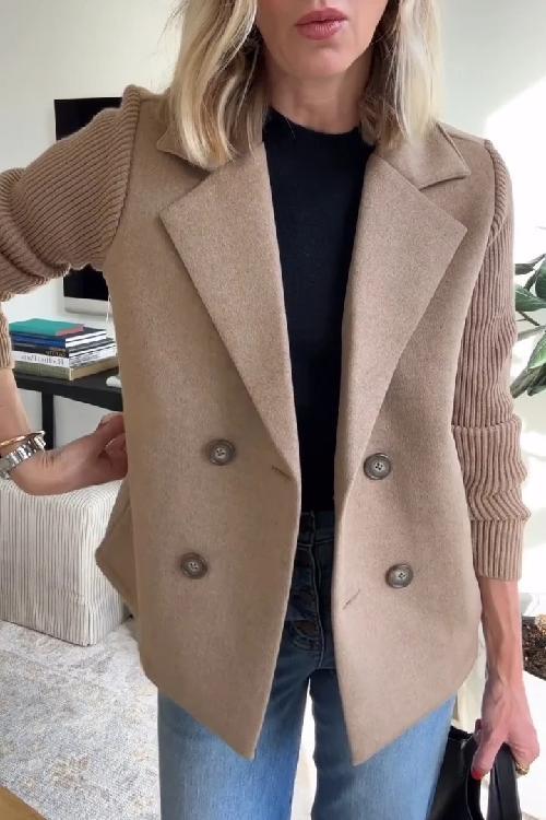 Amora | Elegant Blazer with Knit Sleeves
