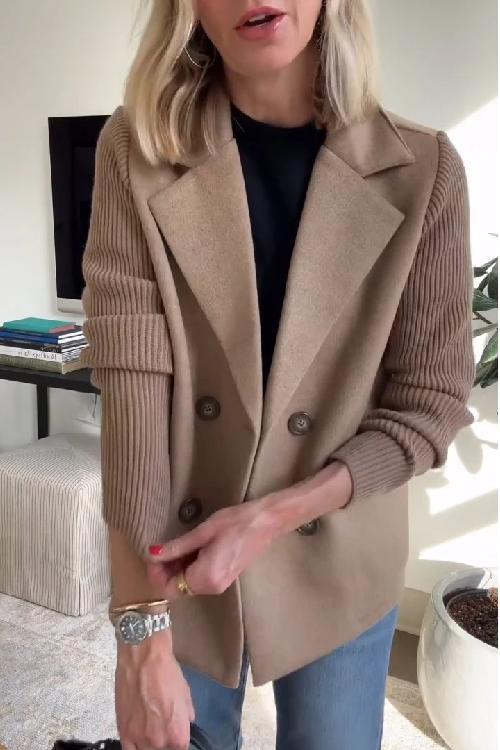 Amora | Elegant Blazer with Knit Sleeves