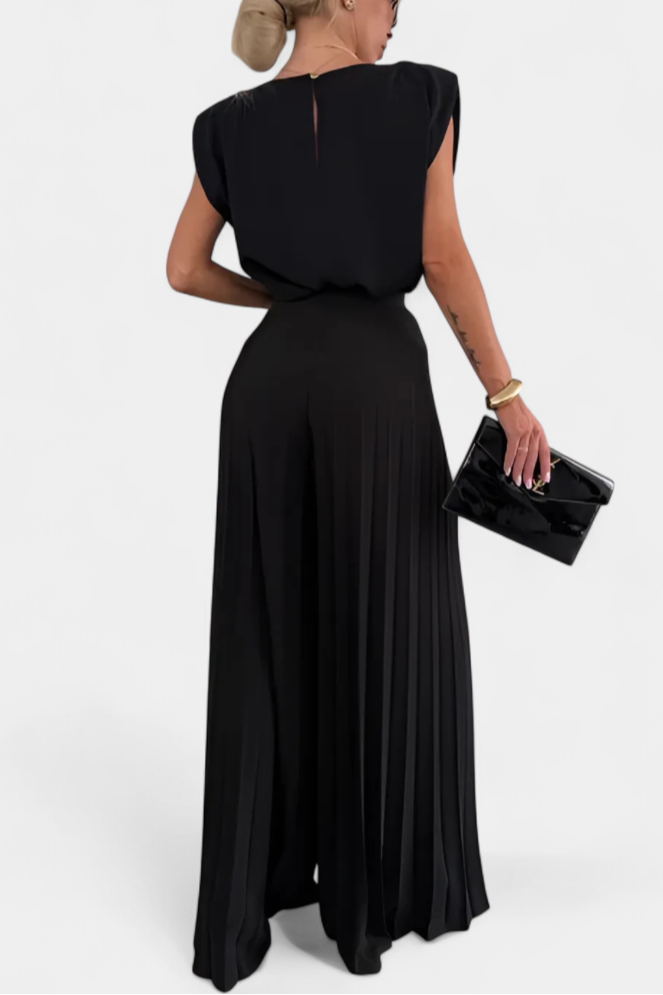 Liora Two-Piece Set with Structured Top and Pleated Pants