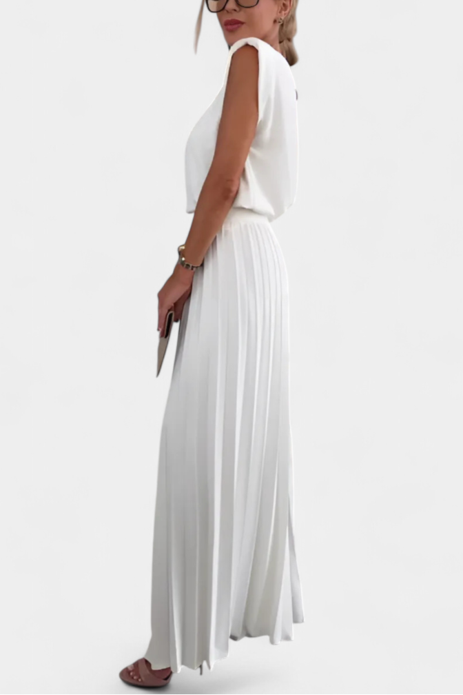 Liora Two-Piece Set with Structured Top and Pleated Pants