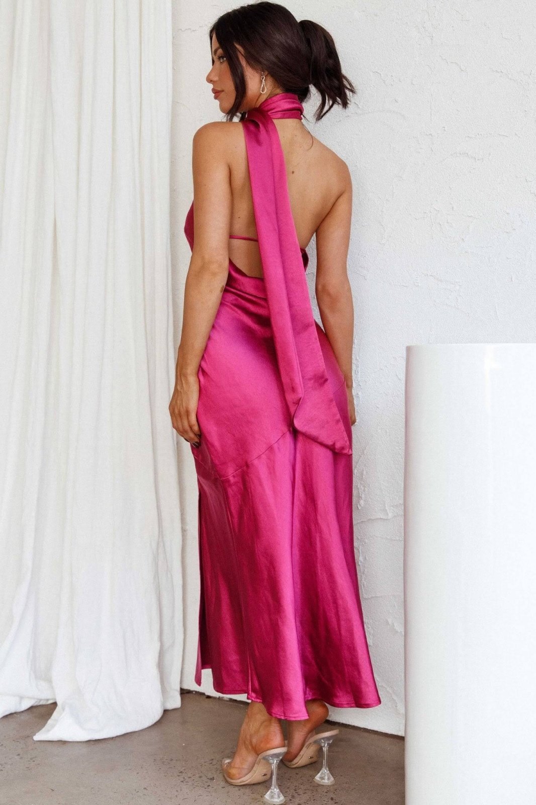 Chloe™ | Luxury Silk Midi Dress with American Collar