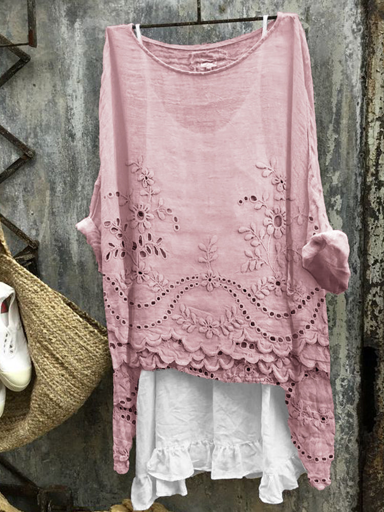 Rosmira™ | Dual-Hem Printed Blouse