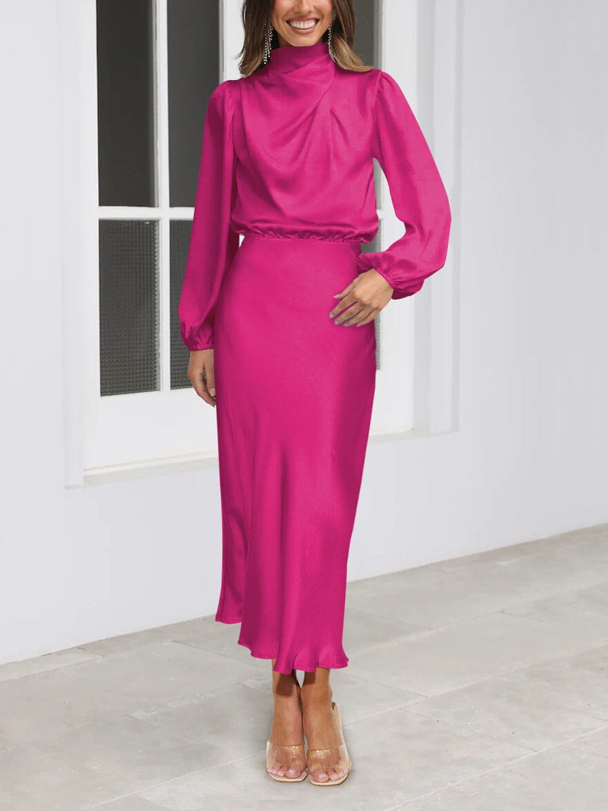 Evelyn™ | Elegant Silk Long Sleeve Dress
