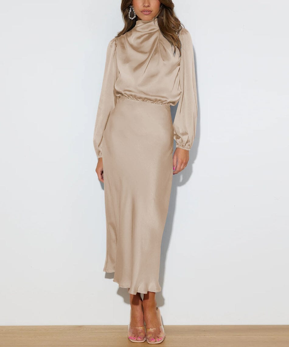 Evelyn™ | Elegant Silk Long Sleeve Dress