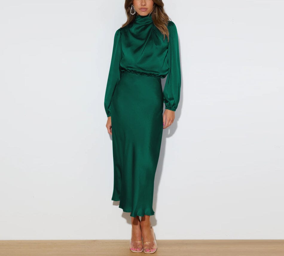Evelyn™ | Elegant Silk Long Sleeve Dress
