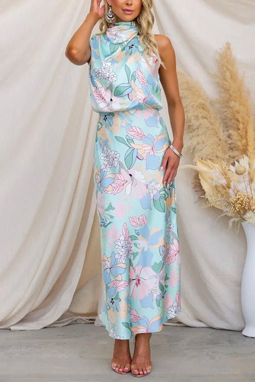 Georgia™ | Printed Satin Maxi Dress