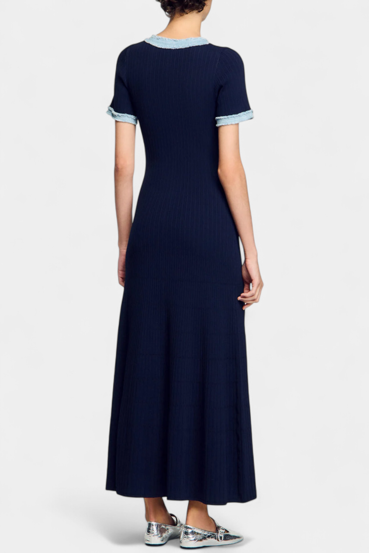 Alexia Midi Knit Dress with Trim