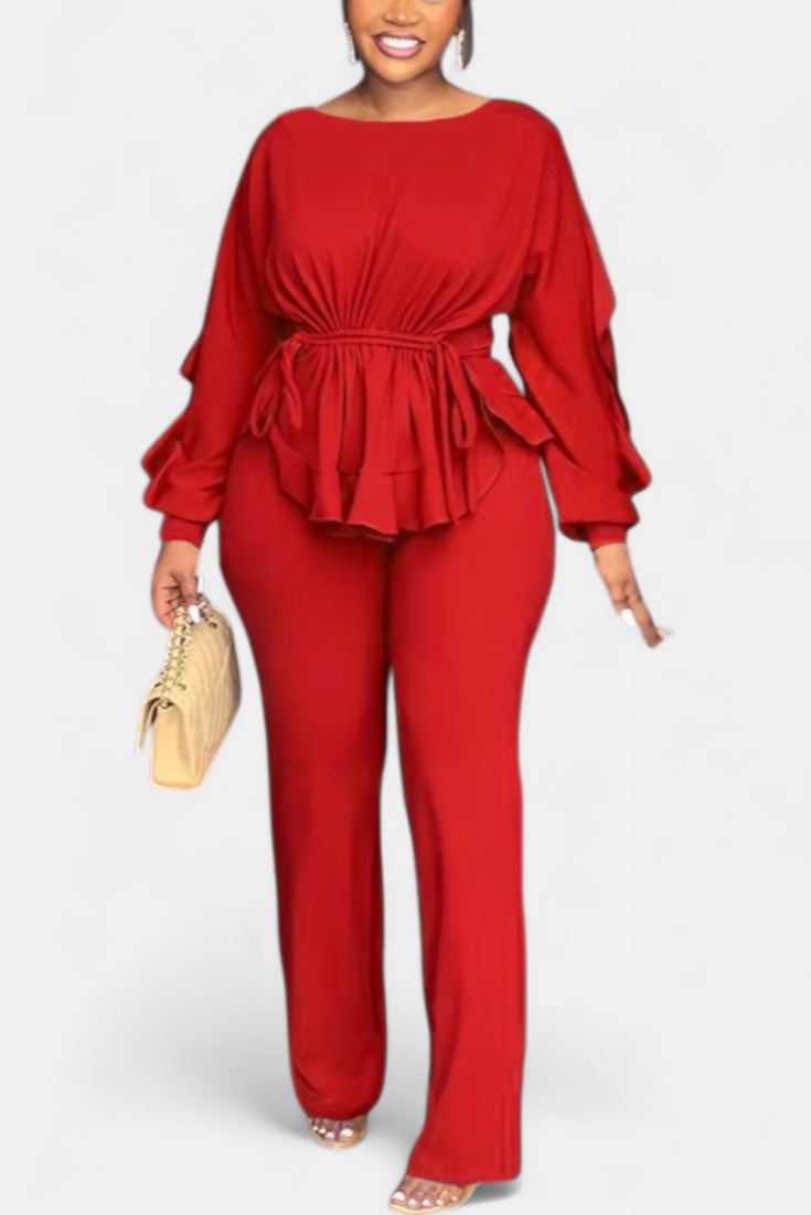 Charmed 2-Piece Set with Ruffles and Adjustable Cord