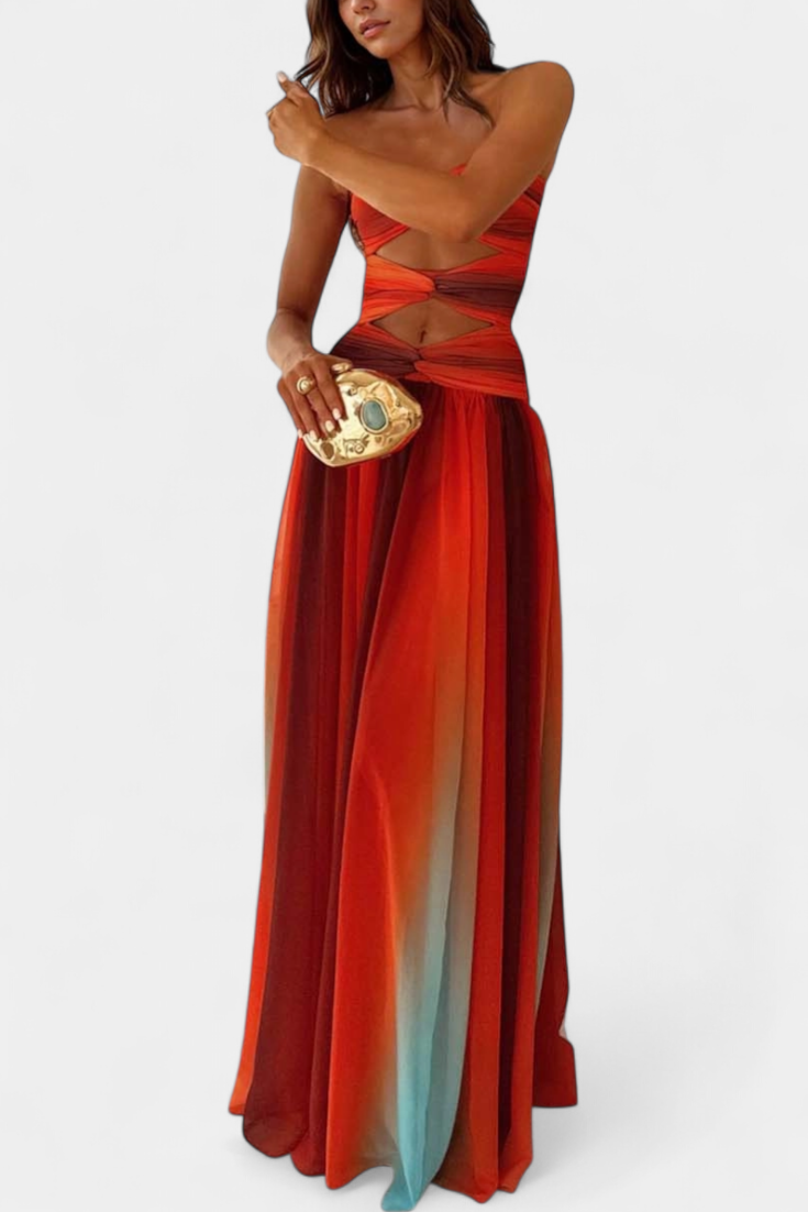 Maisie A-Line Cut Strapless Maxi Dress
