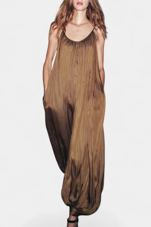 Lucy | Long Pleated Jumpsuit with Relaxed Silhouette