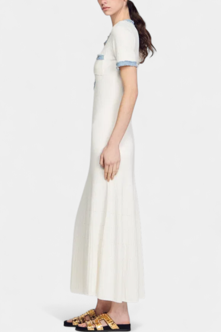 Alexia Midi Knit Dress with Trim