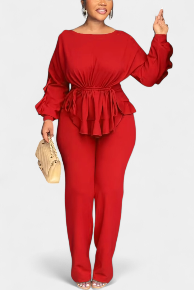 Charmed 2-Piece Set with Ruffles and Adjustable Cord