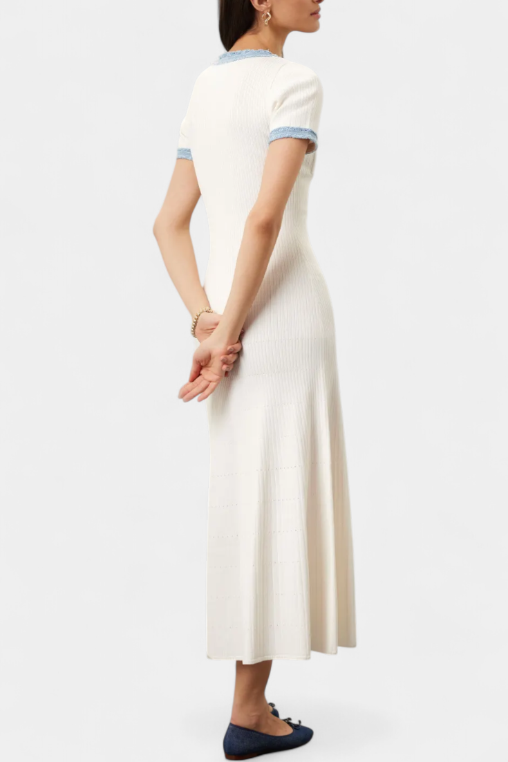 Alexia Midi Knit Dress with Trim