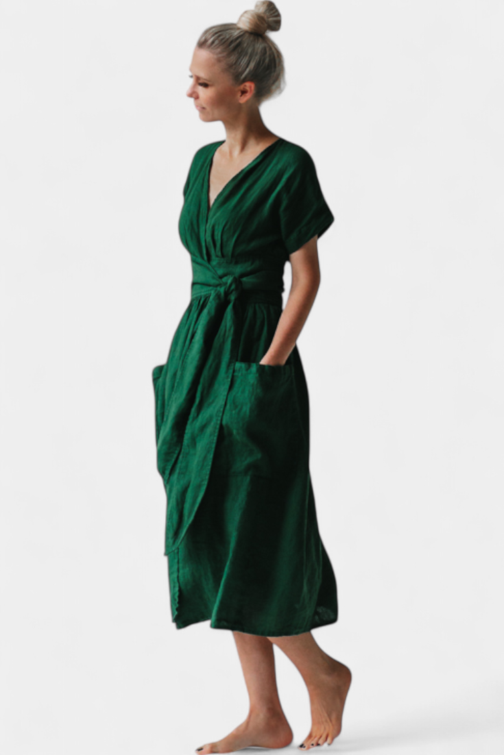 Cressida | Exclusive Dress with V-Neck and Adjustable Waist