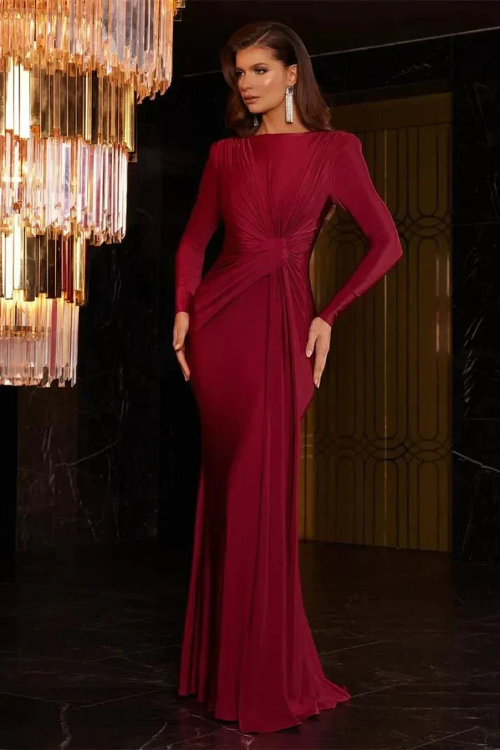 Michaela™ | Long Sleeve Maxi Dress with Twist Front