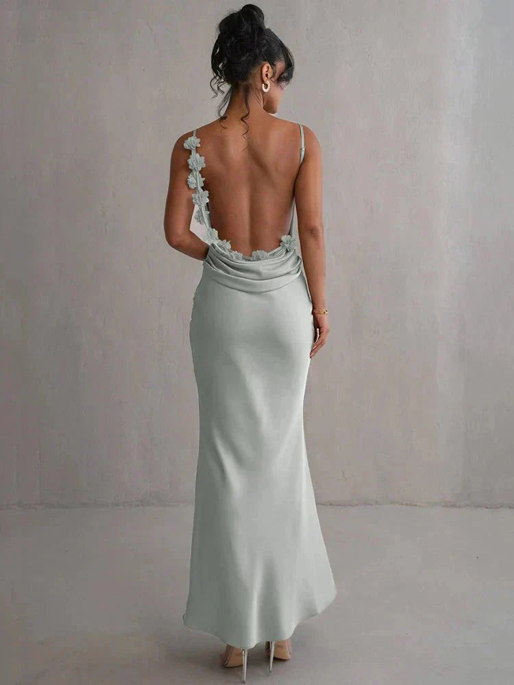 Nina™ | Luxurious Silk Evening Dress with Ruffles