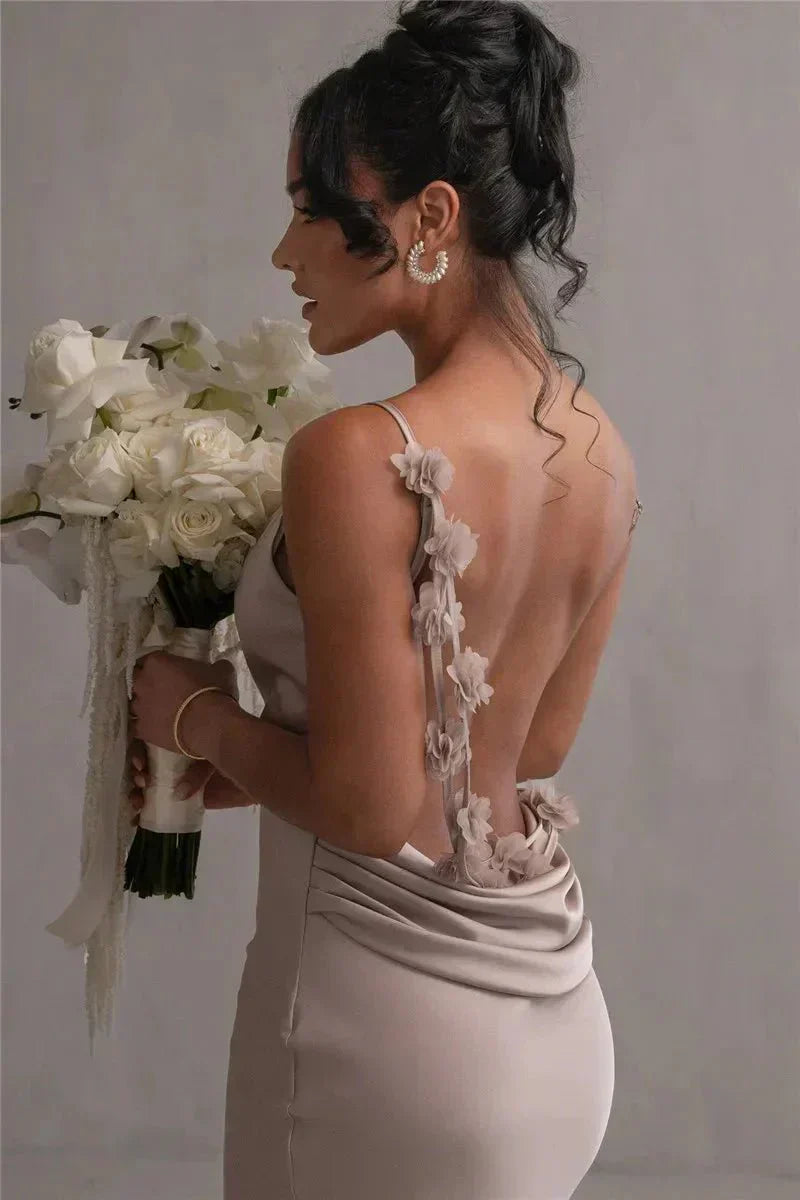 Nina™ | Luxurious Silk Evening Dress with Ruffles