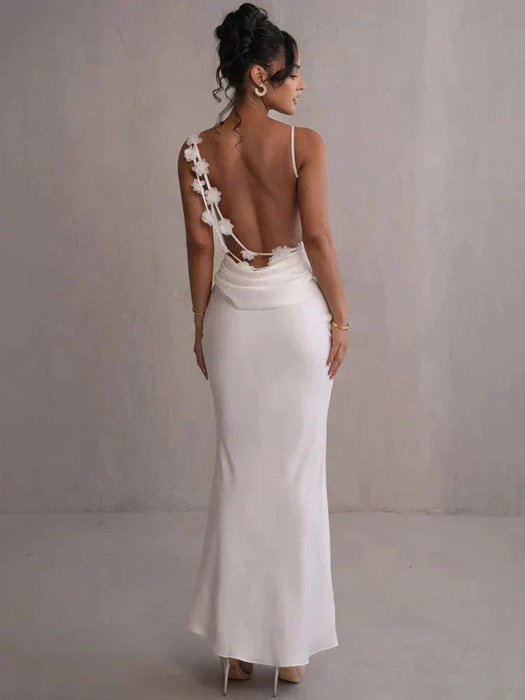 Nina™ | Luxurious Silk Evening Dress with Ruffles