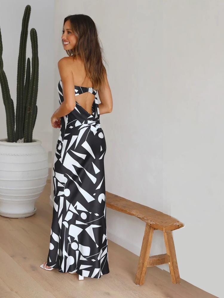 Nova™ | Maxi Strapless Silk Dress