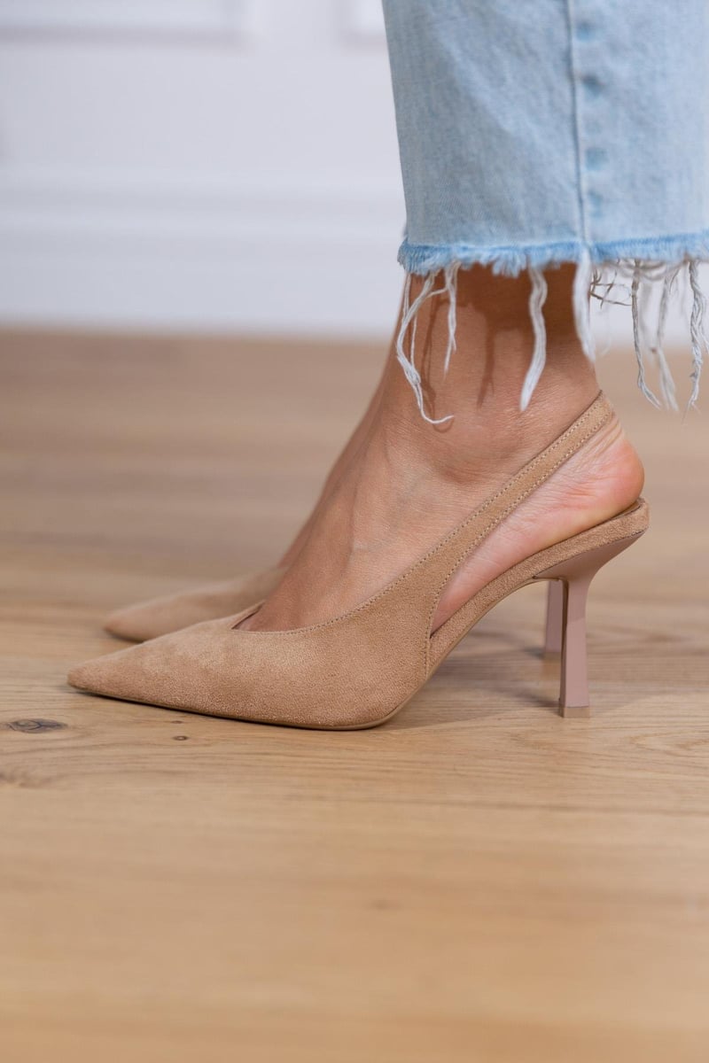 Marlena™ | Nude slingback heels with a slim heel