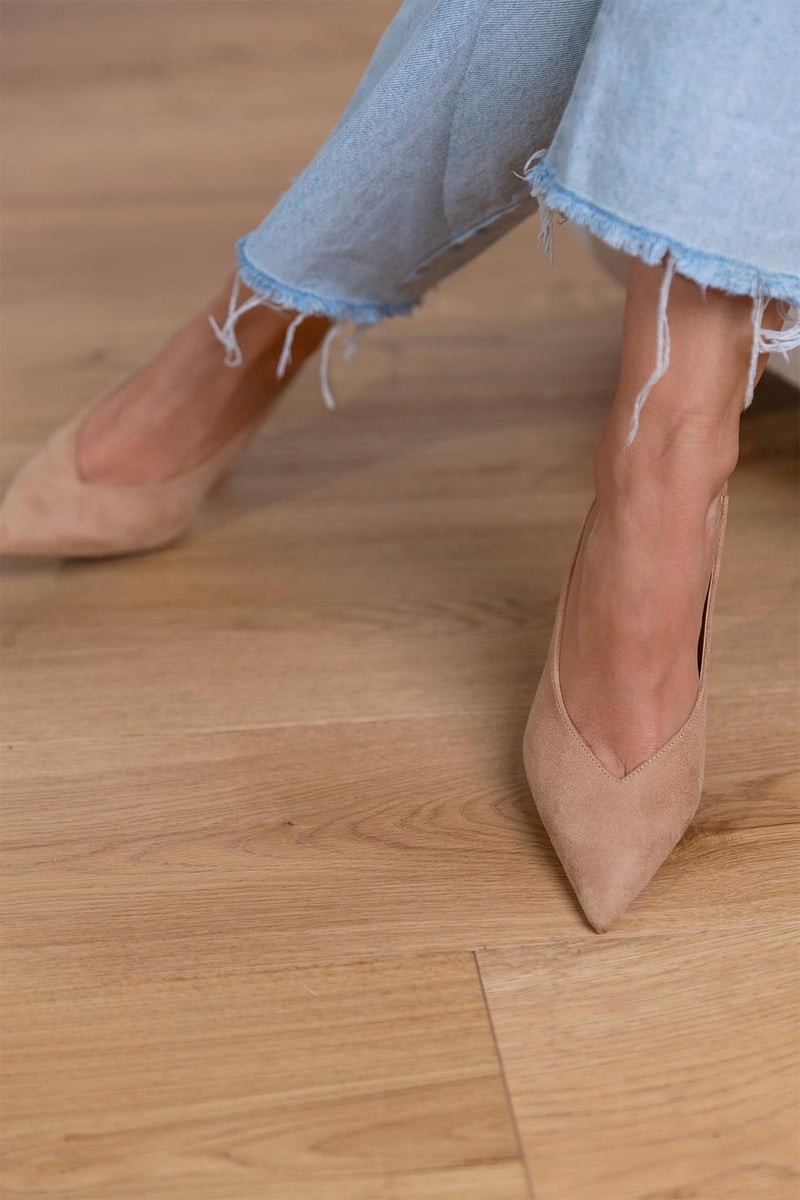 Marlena™ | Nude slingback heels with a slim heel