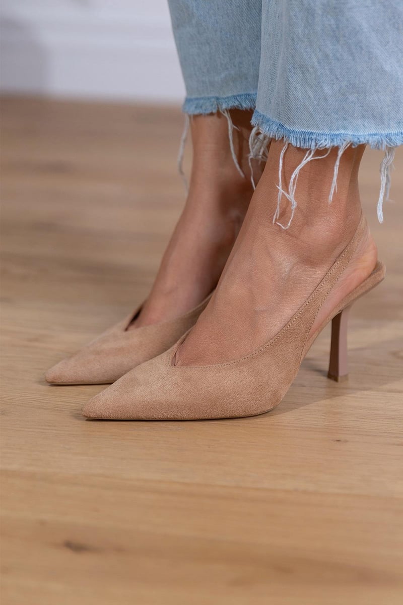 Marlena™ | Nude slingback heels with a slim heel